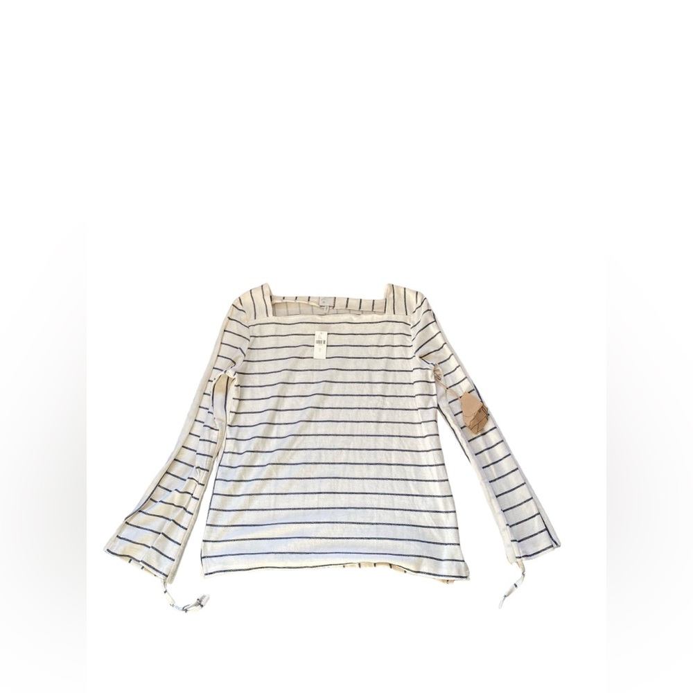 NWT Anthropologie Postcard  Square Neck Stripped Shirt